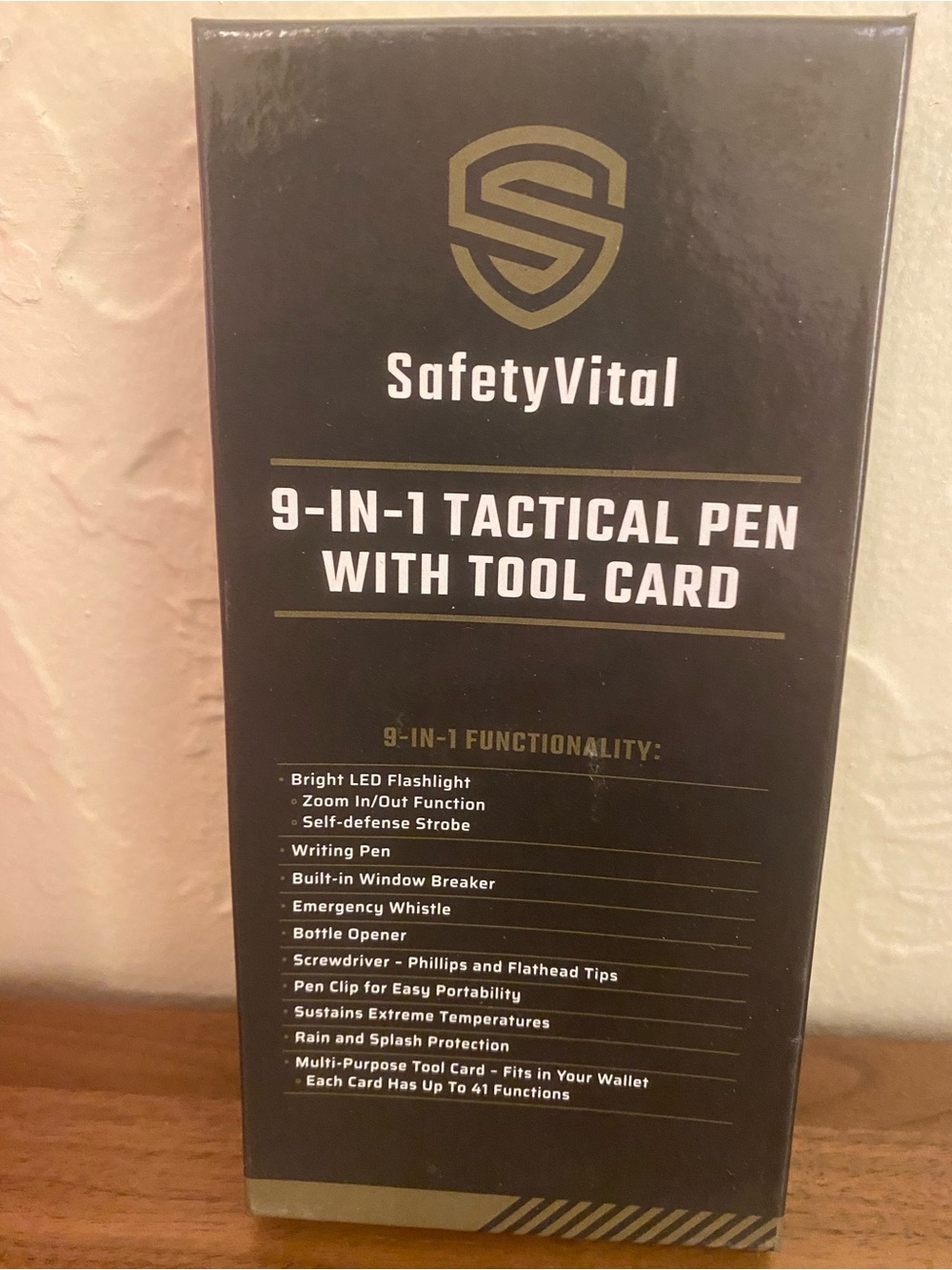 SafetyVital 9-in-1 Tactical Pen with Tool Card - Gold